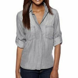 cloth & stone chambray shirt gray L/XL